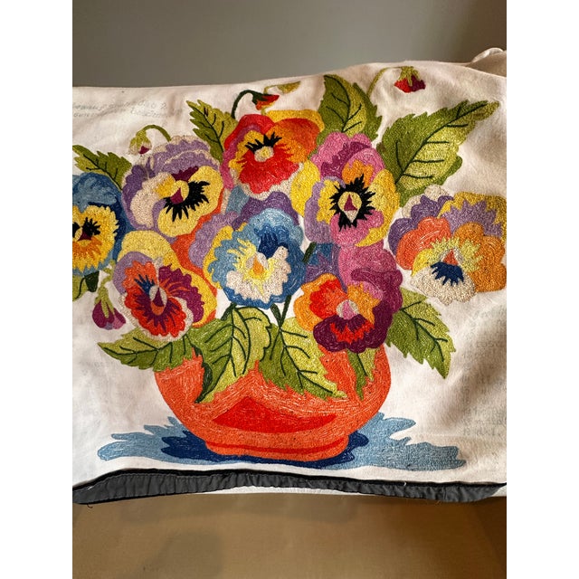 Antique Floral Pillow Cover For Sale - Image 10 of 12