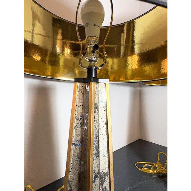 2020s Geometric X-Form Mirrored Table Lamps - a Pair For Sale - Image 5 of 5