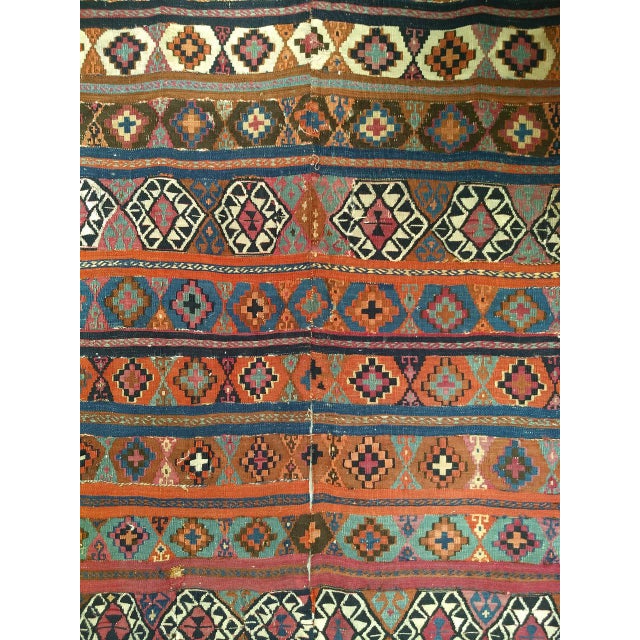 Antique Caucasian Shirvan Kilim, Handwoven Wool, Allover Geometric Pattern, 1880s, 5' x 10' For Sale - Image 9 of 16