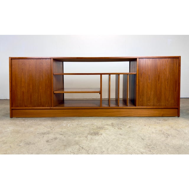 Mid Century Danish Modern Teak Media / Stereo Cabinet Console Credenza by Feldballes Mobelfabrik For Sale - Image 10 of 12