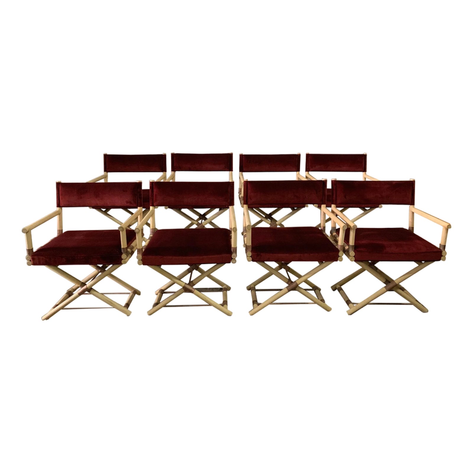 Vintage JMF Style Director Chairs - Set of 8 | Chairish
