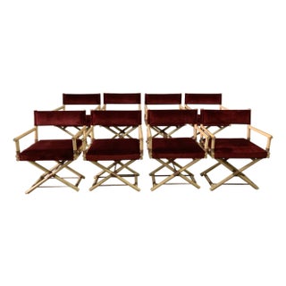 Vintage JMF Style Director Chairs - Set of 8 For Sale