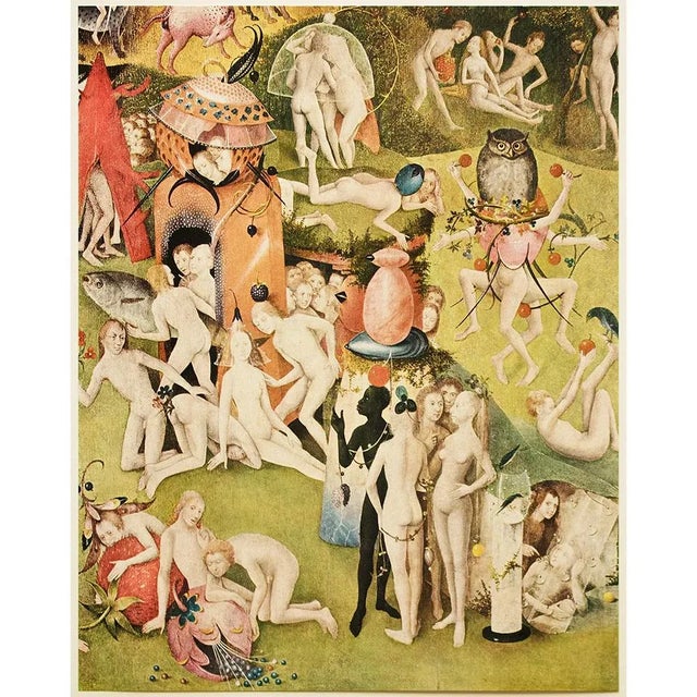 Pistachio 1955 After Bosch "The Garden of Worldly Delights" (Detail), Vintage Full-Color Print For Sale - Image 8 of 8