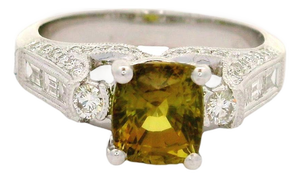 2.07 Carat Alexandrite Diamond 18k White Gold Ring, Gia Certified, Size 6.5