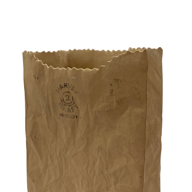 Ceramic Michael Harvey "Paper Bag" Ceramic Vase, Crinkle Craft Collection For Sale - Image 7 of 7