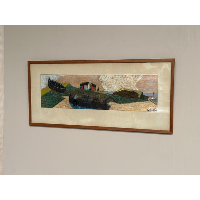 S. Rjellim, Shore, 1950s, Oil on Panel, Framed For Sale - Image 9 of 18