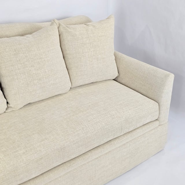 2020s m.j. Design Consultants Custom Neutral Upholstered Sofa For Sale - Image 5 of 14