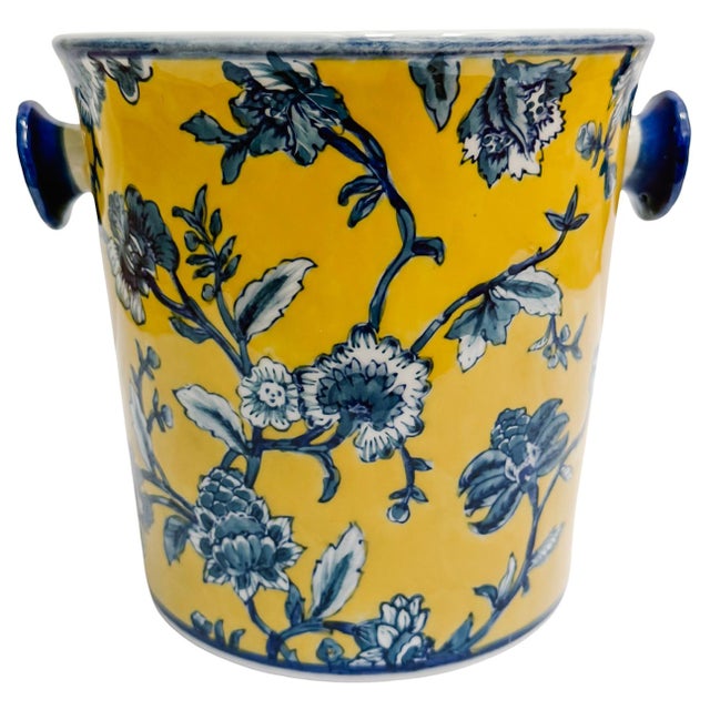 A vintage fine porcelain ice bucket or wine chiller from the "Versailles" collection by Centrum, designed by Pam Marker....
