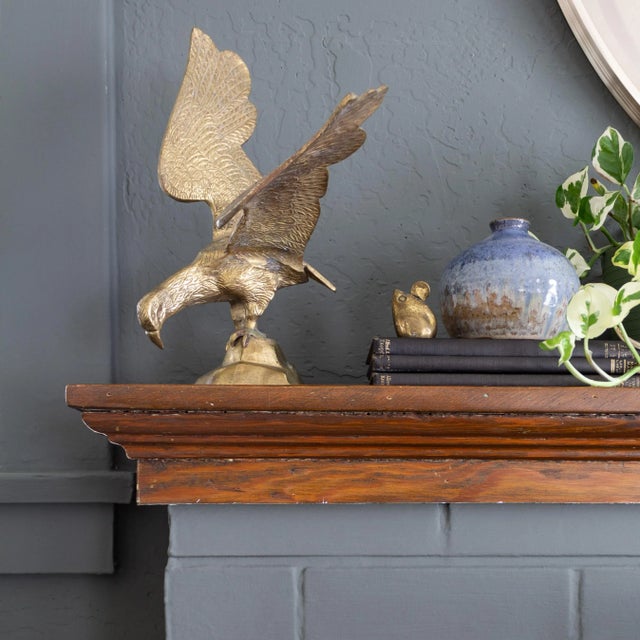 Brass Falcon Eagle or Hawk Figurine Statue For Sale - Image 4 of 9