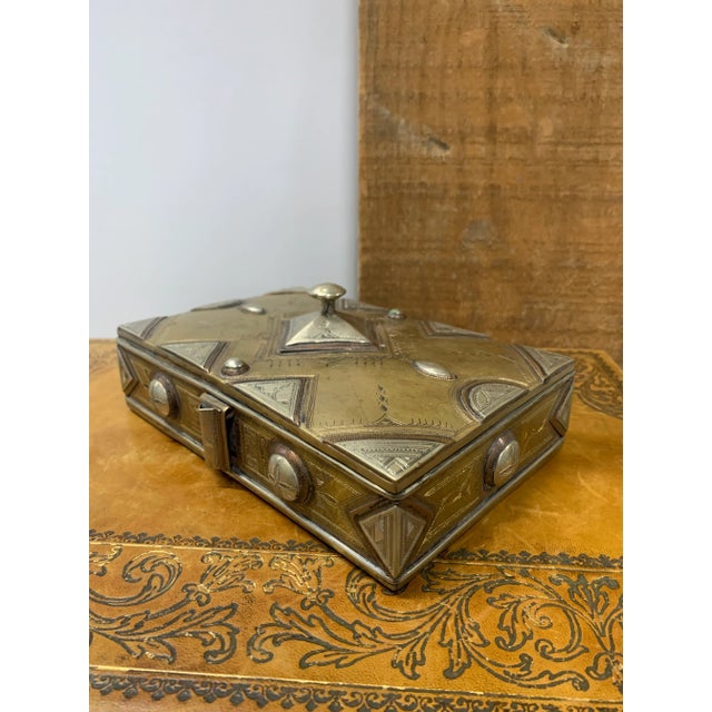 Tribal Antique Handmade & Hand-Tooled Metal Box From the Tuareg People of Mali For Sale - Image 3 of 9