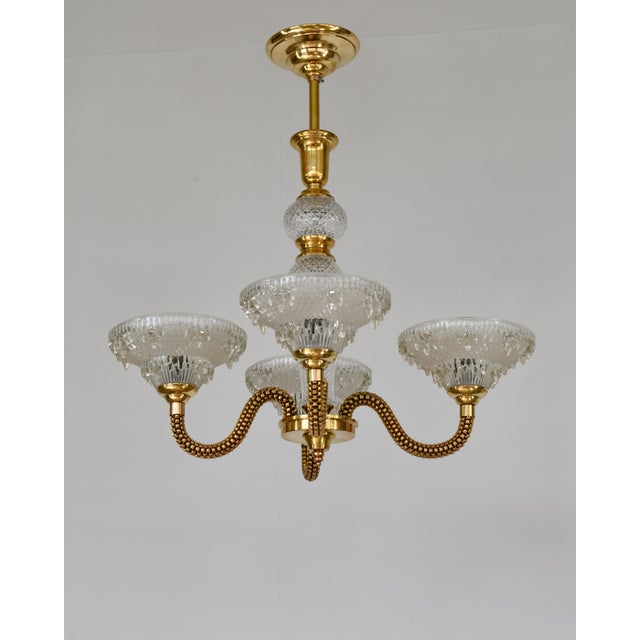 Boris Jean Lacroix French Art Deco Chandelier by Boris Lacroix 1930s France For Sale - Image 4 of 13