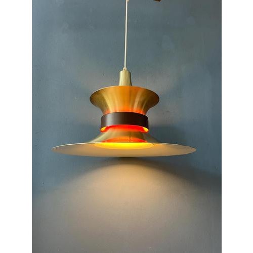 Large UFO Pendant Lamp with Orange Light For Sale - Image 5 of 13