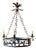 20th-Century French Wrought Iron Chandelier with Foliate Crown For Sale