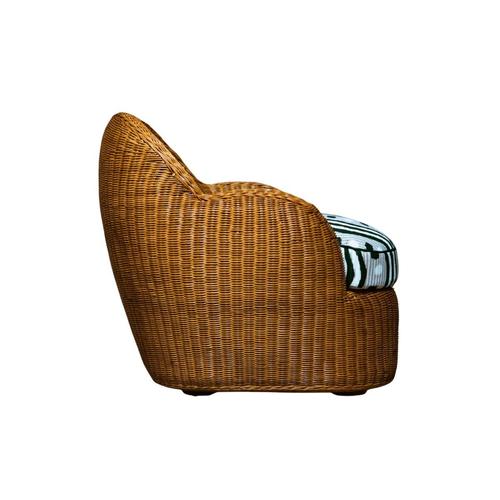 Ali Chair in Stained Rattan with Plywood and HR Foam by Popus Editions For Sale - Image 4 of 9