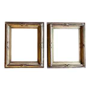Antique 19th Century English Gilt Wood Frames for Painting or Drawing - a Pair
