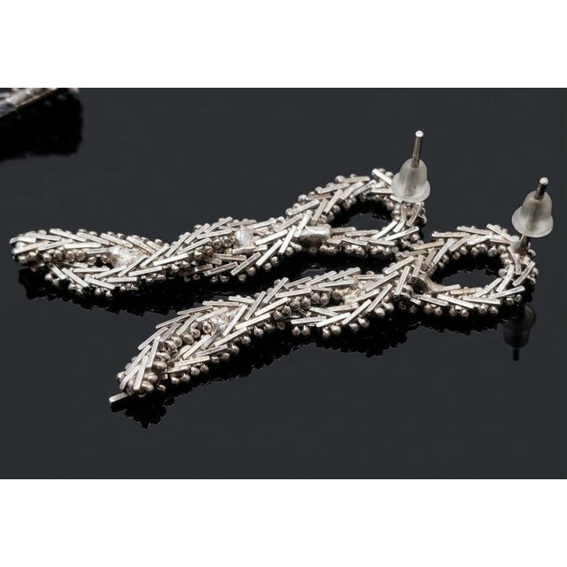 Milor 1970s Milor Sterling Silver Braided Bracelet and Earrings Set, 3 Pieces For Sale - Image 4 of 5