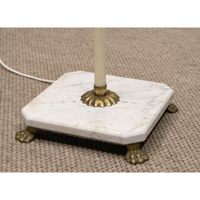 Swedish Floor Lamp in Marble & Brass from Bröderna Malmströms, 1940s For Sale - Image 10 of 11