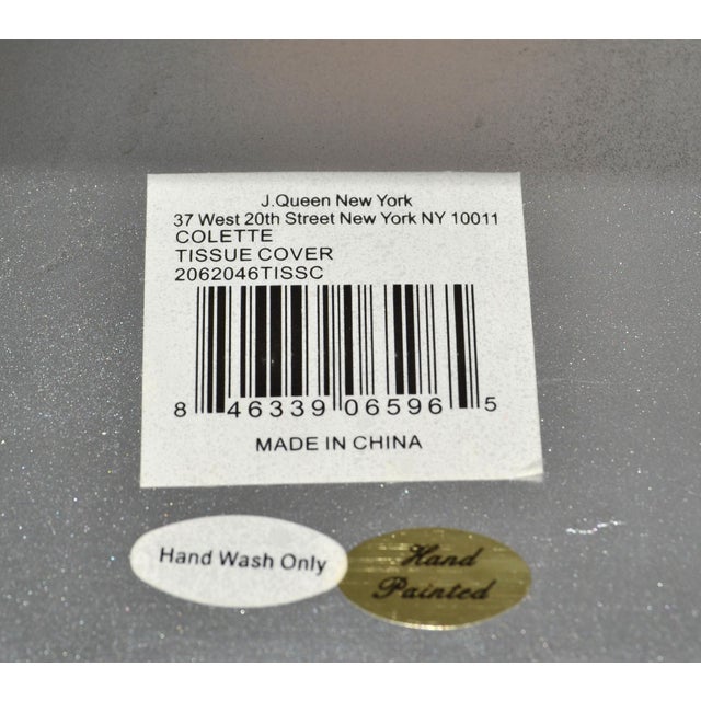 Luxury Silver Colette New York Home Décor Engraved Paper Tissue Box Cover For Sale - Image 12 of 14