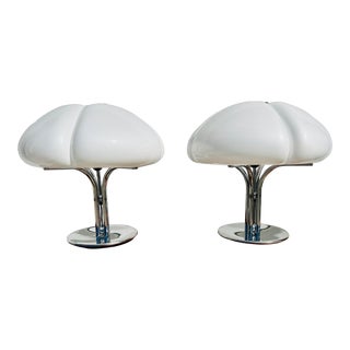 Pair of Vintage Quadrifoglio Table Lamps by Gae Aulenti for Guzzini For Sale