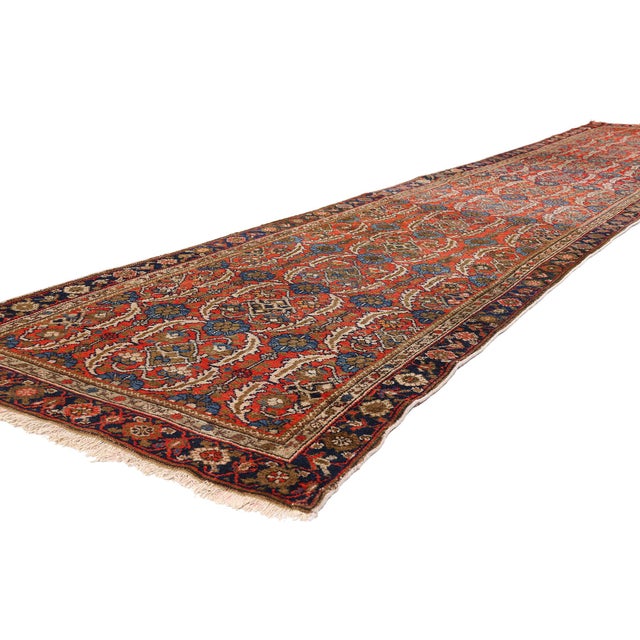 90040 Antique Persian Malayer Rug Runner, 03'04 x 15'09. A Qajar Continuum: Late 19th Century Persian Malayer Masterpiece...