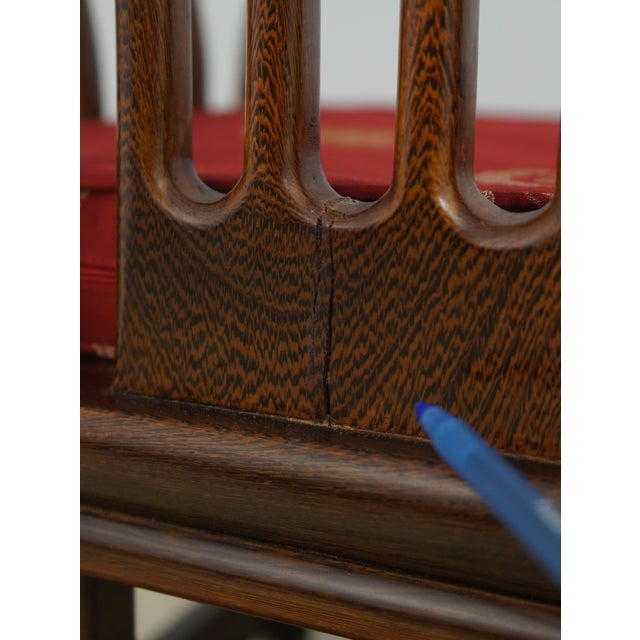 Vintage Chinese Rosewood Triple Back Settee Bench For Sale - Image 14 of 18