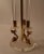 Gold Lucite and Brass Dolphin Serpent Lamps - a Pair For Sale - Image 8 of 11