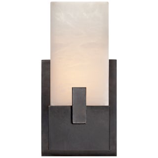 Kelly Wearstler for Visual Comfort Signature Covet Short Clip Bath Sconce in Bronze For Sale