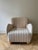 Mid-Century Made To Order Lounge Accent Chair. Solid Pine legs, 71% Cotton and 29% Linen Fabric, Natural Stripe Color....