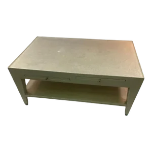 1970s Modern Linen Extending Shelves Coffee Table Attributed to Enrique Garcel