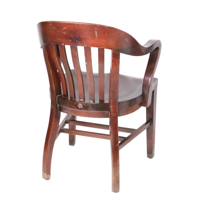 Pr. Vintage Bank of England Jury Chairs by the Marble & Shattuck Furniture Company For Sale - Image 14 of 18