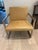 Stainless steel and a soft tobacco colored leather. Currently in a professional office. Featuring an angular floating...