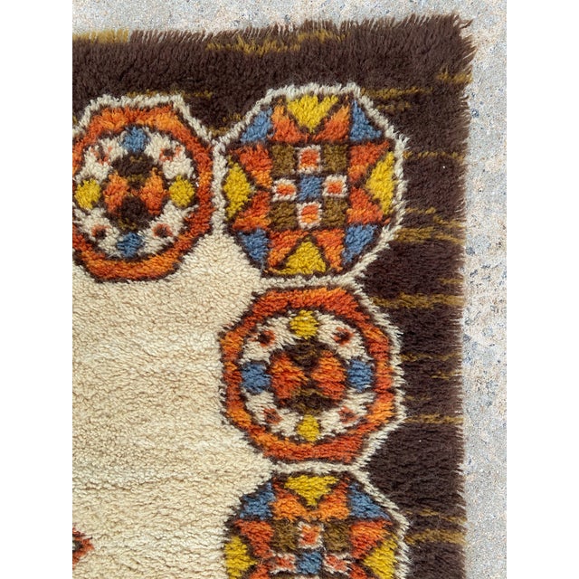 1960s Vintage Scandinavian Rya Rug For Sale - Image 5 of 7