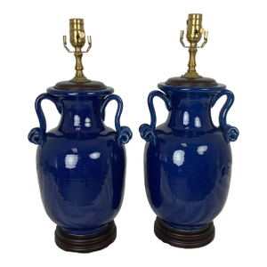 The Bradburn Gallery Cobalt Ceramic Lamp Pair