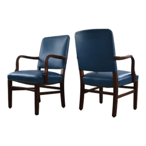 Mid 20th Century Danish Style Wood Arm Chairs- Set of 4