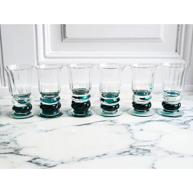 Mid-Century Modern Italian Murano Glass Liqueur Glasses, 1960s, Set of 6 For Sale - Image 4 of 7