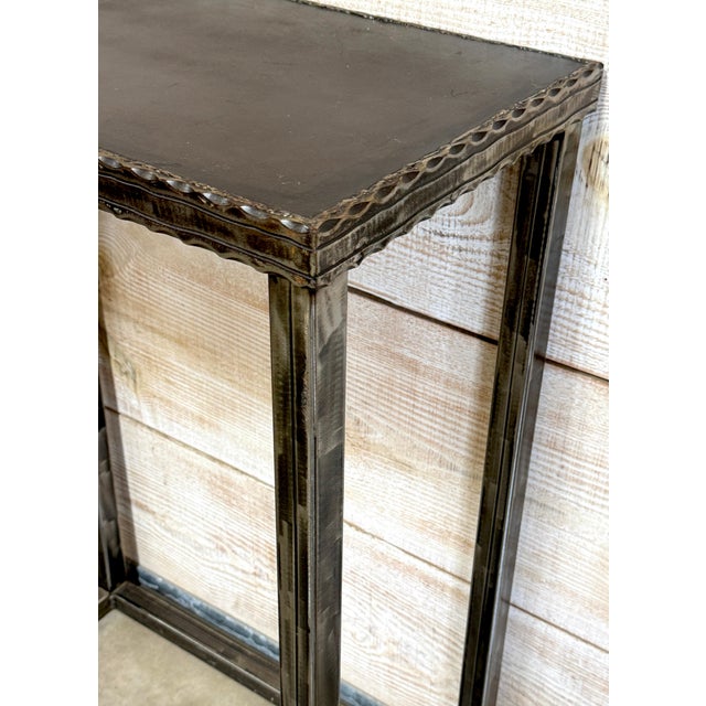 Modernist Forged & Engraved Iron Rectangular Pedestal For Sale - Image 9 of 18
