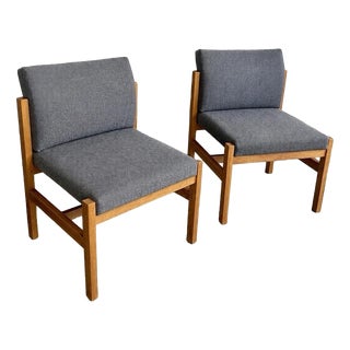 Brutalist Pine and Oak Lounge Chairs, 1970s, Set of 2 For Sale