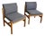Brutalist Pine and Oak Lounge Chairs, 1970s, Set of 2 For Sale