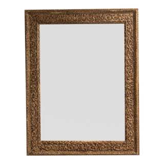 1900-1909 France Antique Gold Carved Giltwood Mirror For Sale