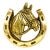 Vintage Brass Horse Head & Horseshoe Door Knocker With Celtic Knot – English Equestrian / Traditional For Sale