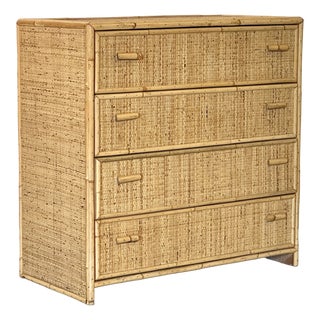 Wicker Chest of Drawers, 1970s For Sale