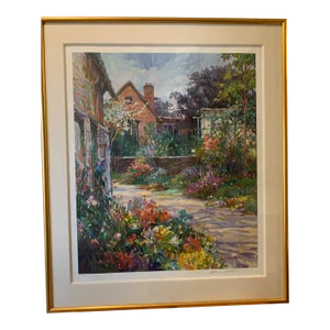 Large Framed Henri Plisson Signed Serigraph
