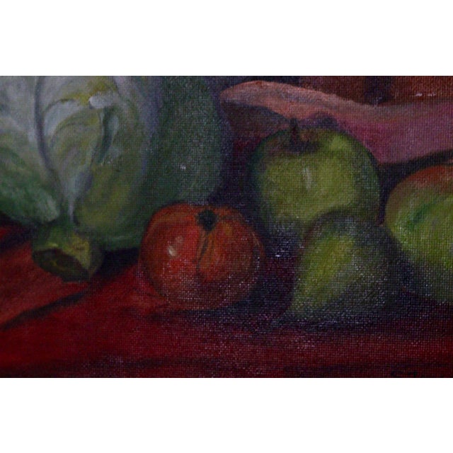 S. Jonsson, Still Life with Cabbage and Fruit, 1970s, Oil on Panel, Framed For Sale - Image 6 of 11