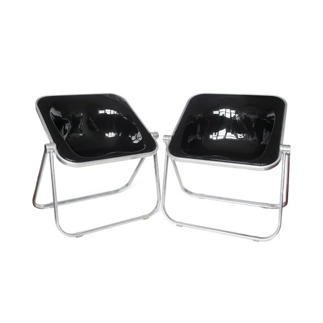 Pair of Black Plona Folding Chairs by Giancarlo Piretti for Castelli For Sale - Image 12 of 12