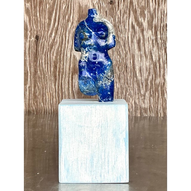 Vintage Boho Carved Stone Female Torso Sculpture For Sale - Image 10 of 12