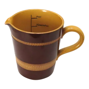 Vintage Mid Century Gresley Mocha Ware Pottery Measuring Pitcher by t.g. Green Made in England