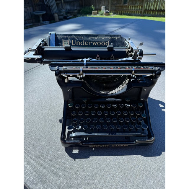 Black Antique 1935 Underwood No. 11 Wide-Carriage Typewriter For Sale - Image 8 of 12