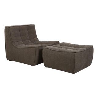 Set of N701 Fabric Chair with Ottoman from Ethnicraft For Sale