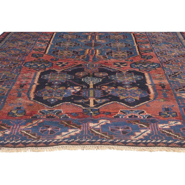 Early 20th Century Antique Persian Shiraz Rug, 04'09 X 08'11 For Sale - Image 4 of 10