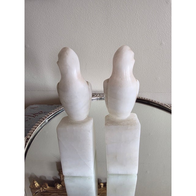 Vintage Alabaster Parrot Bookends For Sale - Image 10 of 15